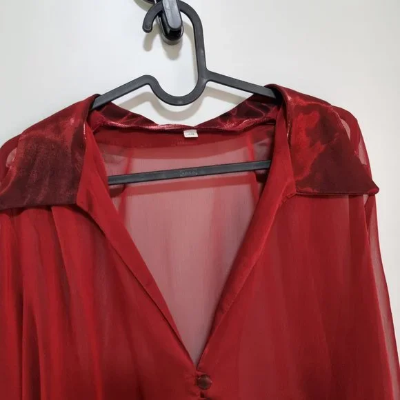 VINTAGE 90s' red sheer cover up - Picture 2 of 8